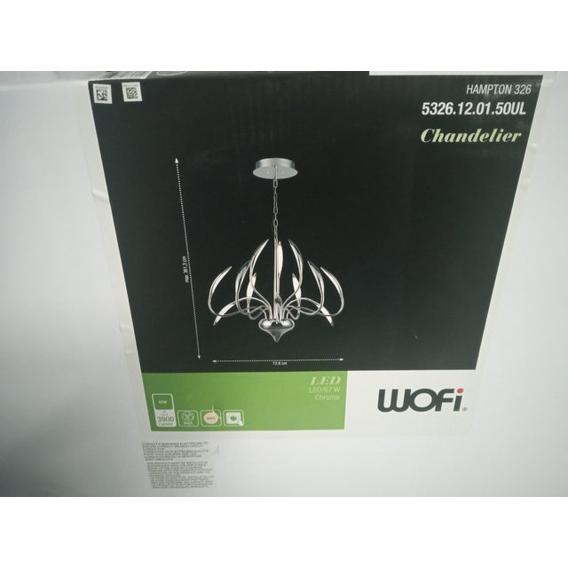 STUNNING NIB Lumimania Wofi Chrome LED Hampton 12 Movable Prong Chandelier BRAND NEW IN ORIGINAL BOX MSRP $699 The...