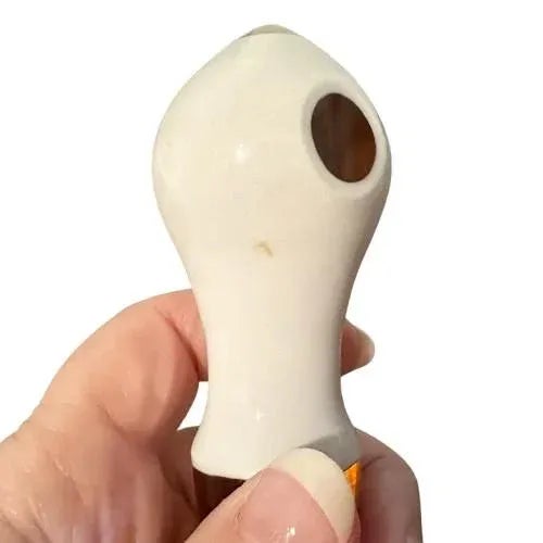 Antique Bohemian White Art Glass Cut to Amber Cordial Decanter & 6 Glasses For Sale - Image 12 of 13