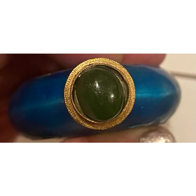 Mid-Century Modern Late 20th Century Colorful Enamel Snuff Bottle Perfume W/Cat & Butterfly Pink Green Blue For Sale - Image 3 of 11