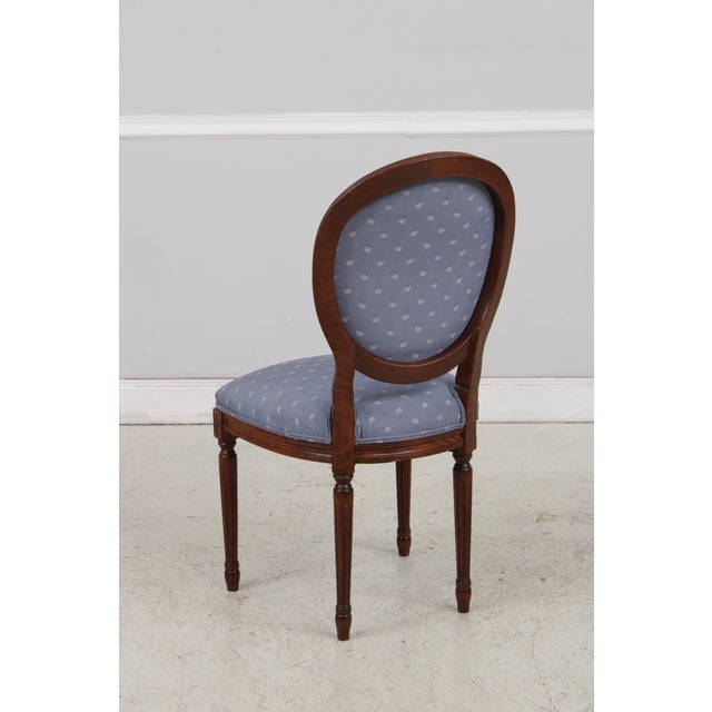 Set of 12 French Louis XVI Mahogany Medallion Back Dining Chairs For Sale - Image 14 of 16