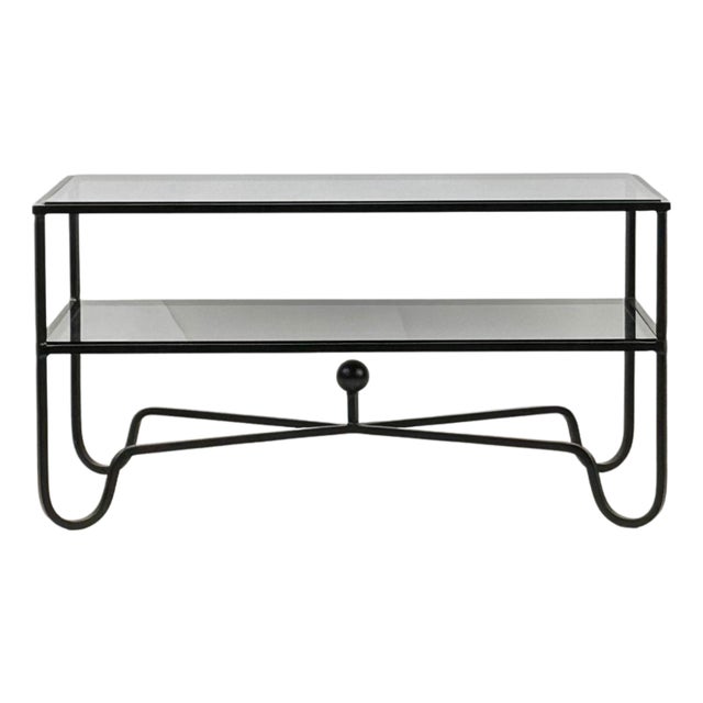 Smoked Glass 'Entretoise' 2-Tier Cocktail Table by Design Frères For Sale