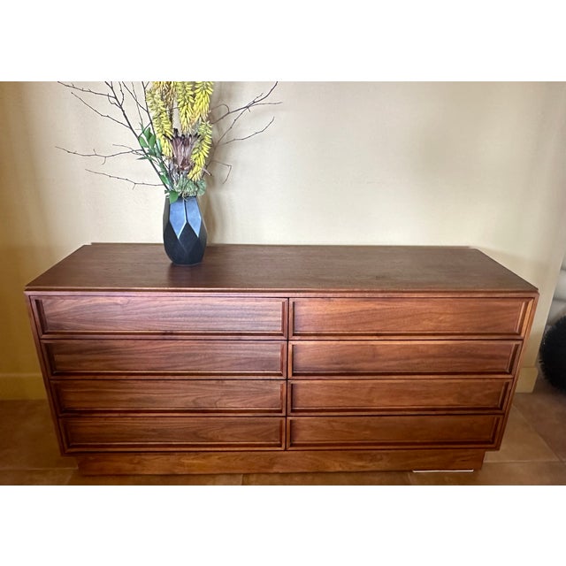 Looking for a great statement piece? Clean Classic Danish Modern Walnut Wood Dresser by John Keal for Brown Saltman. This...
