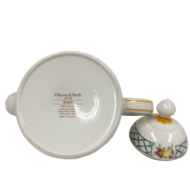 Vintage Villeroy & Boch Basket Pattern Teapot With Lid, Germany For Sale - Image 9 of 9