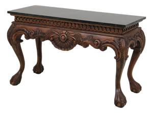Georgian Style Mahogany Marble Top Console Table