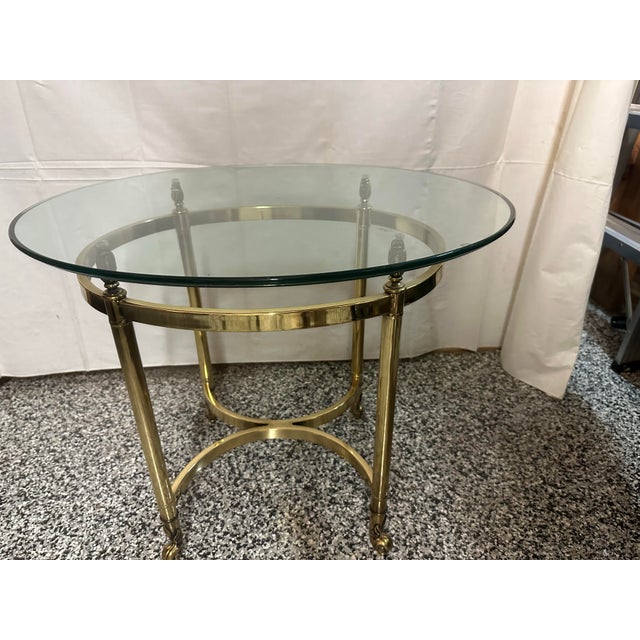 Brass La Barge Hollywood Regency Brass Oval Table For Sale - Image 8 of 10