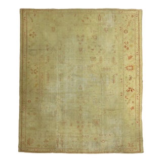 19th Century Distressed Turkish Oushak - 10'5" x 11' For Sale