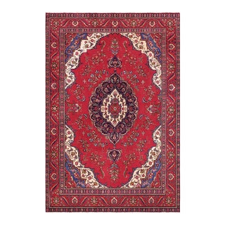 Persian Vintage Tabriz Red/Purple Wool Rug - 8'6'' X 12'10'' For Sale