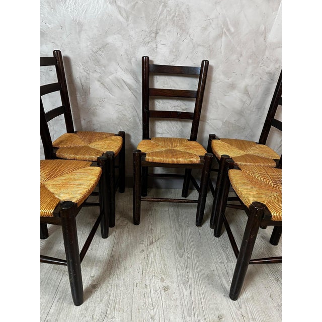 Wood Vintage Chairs in Solid Wood, 1960, Set of 6 For Sale - Image 7 of 15
