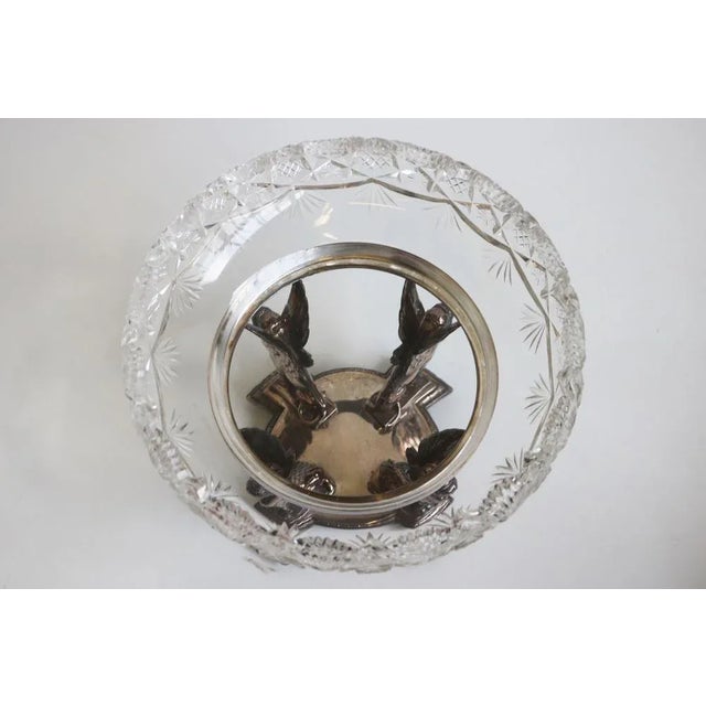 Silver Antique Art Nouveau Egyptian Revival Centerpiece in Silver-Plated Crystal Glass from WMF, 1890s For Sale - Image 8 of 12