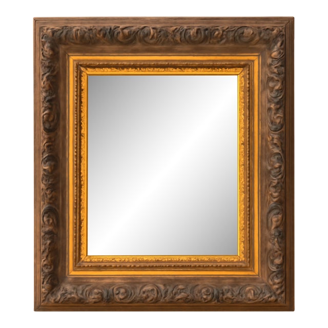 Vintage Ornate Gold and Wood Frame Mirror For Sale
