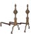 Pair antique brass steeple form andirons, in good, original condition, showing expected cosmetic wear normal and...