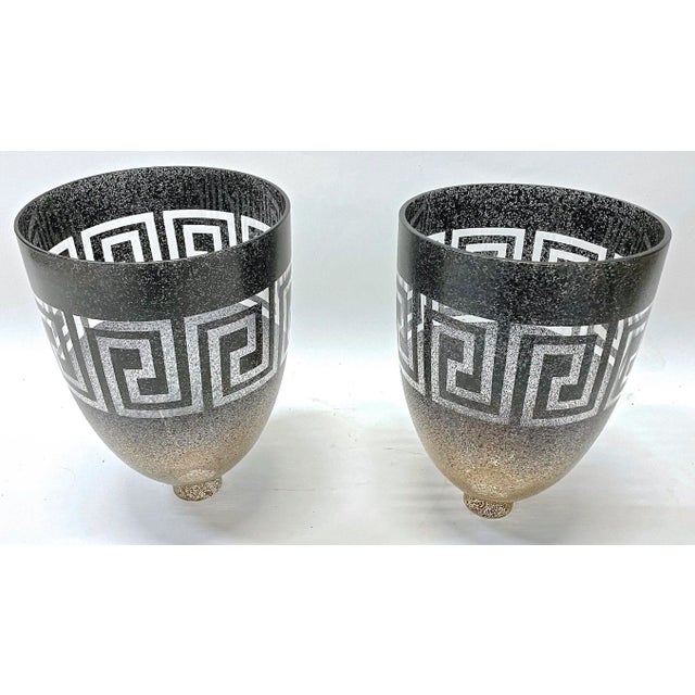Early 20th Century Pair of Tommi Parzinger Greek Key Lamps For Sale - Image 5 of 8