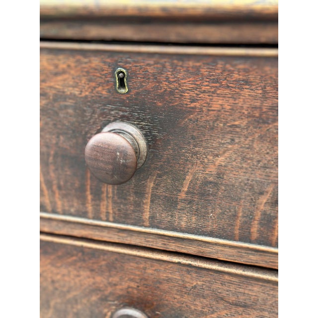 19th Century 19th Century English Oak Chest of Drawers For Sale - Image 5 of 12