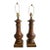 Pair of Wood and Gold Painted Lamps, Early 20th Century For Sale