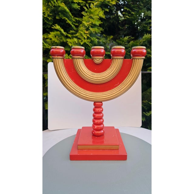 Vintage Folk Swedish Candelabra by Sandberg Art Center for Nora Stad, 1980s For Sale - Image 9 of 9