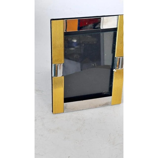 French Gilded Aluminum and Metal Picture Frame, 1970s For Sale - Image 6 of 10