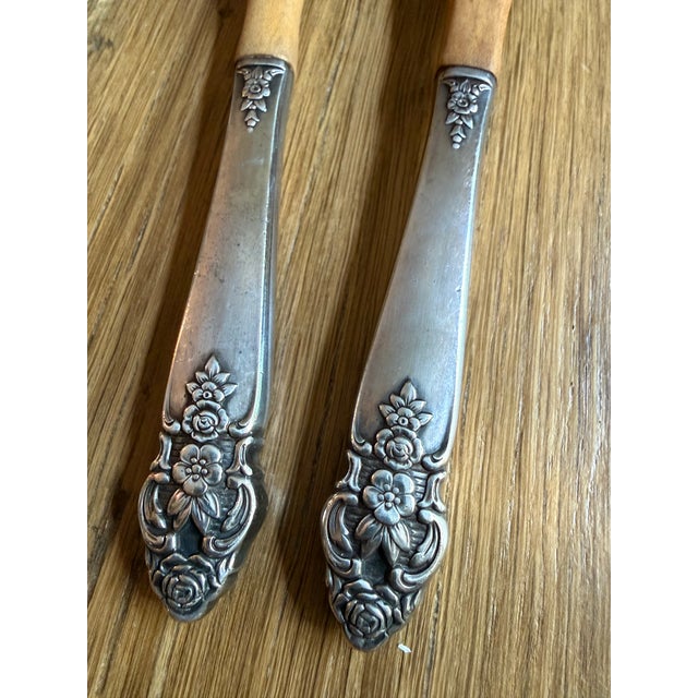 1950s Silver-Plate Serving Utensils Oneida Prestige Distinction 1951 Set of 5 For Sale - Image 6 of 12