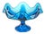 Mid Century Peacock Blue Pedestal Bowl For Sale