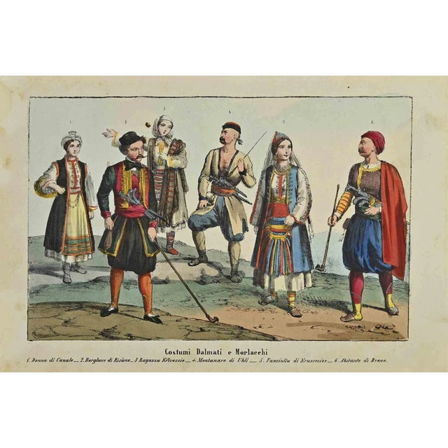 Dalmatian and Morlacchi Customs is a lithograph made by Auguste Wahlen in 1844. Hand colored. Good condition. At the...
