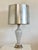 Metal 1960s Vintage Murano Bullicante White/Silver Table Lamp With Silver Drum Shade For Sale - Image 7 of 7