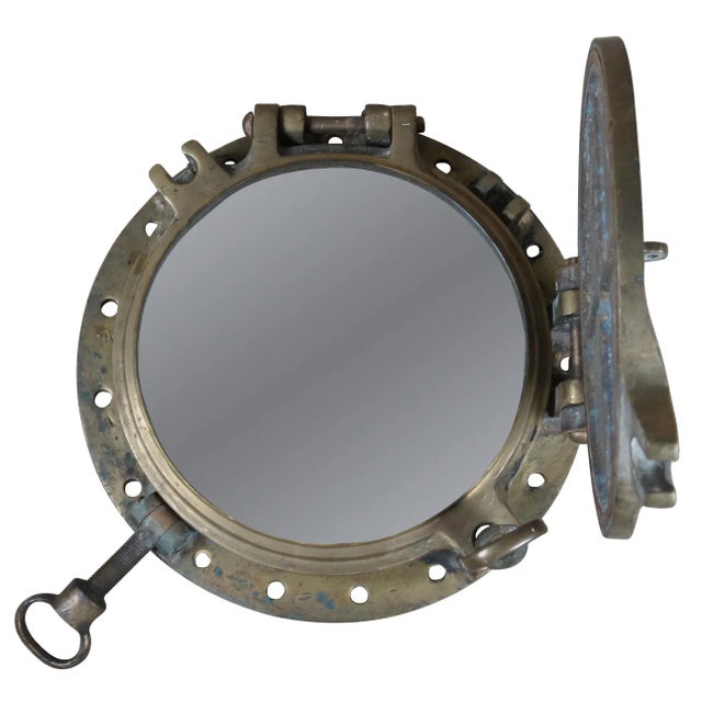 Early 20th Century Solid Brass Ships Porthole Window Nautical Maritime For Sale - Image 13 of 13
