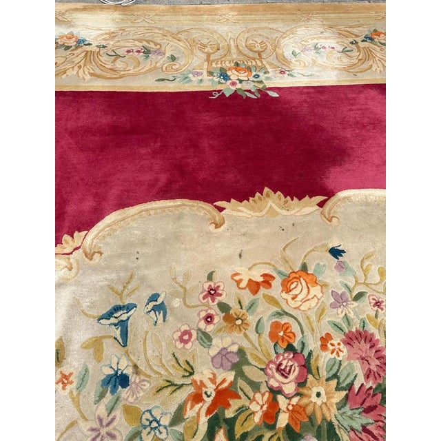 Large Savonnerie Hand Tufted Rug, 1950s For Sale - Image 6 of 18