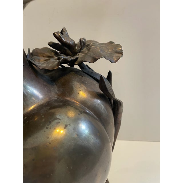 1960s Sculptural Metal Iris Lamp For Sale - Image 10 of 13