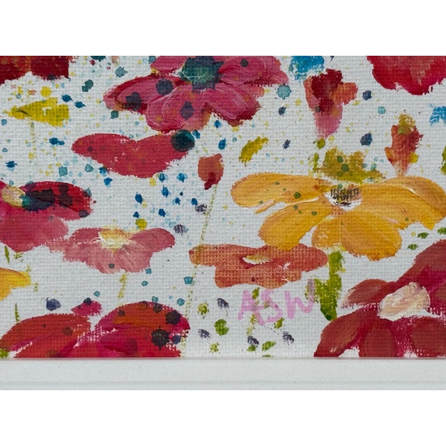 Colourful Abstract Flowers on White Background by Contemporary British Artist 2021 For Sale - Image 13 of 14