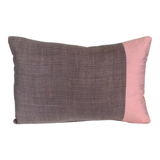 Petite Woven Silk Boudoir Decorative Pillow For Sale