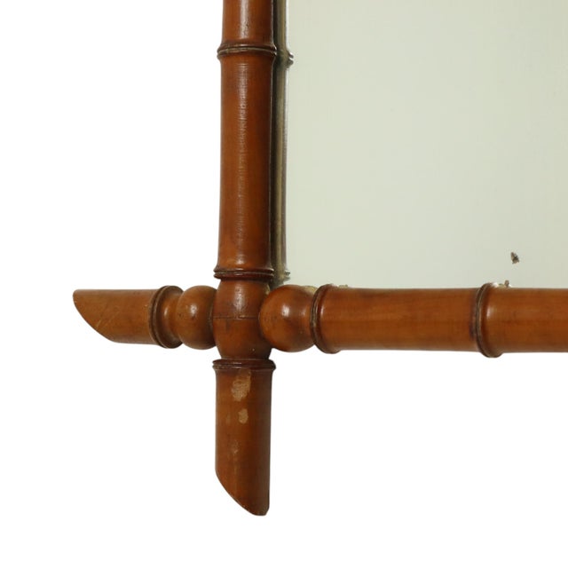 Chinoiserie Faux Bamboo Mirror in Wood For Sale - Image 12 of 17