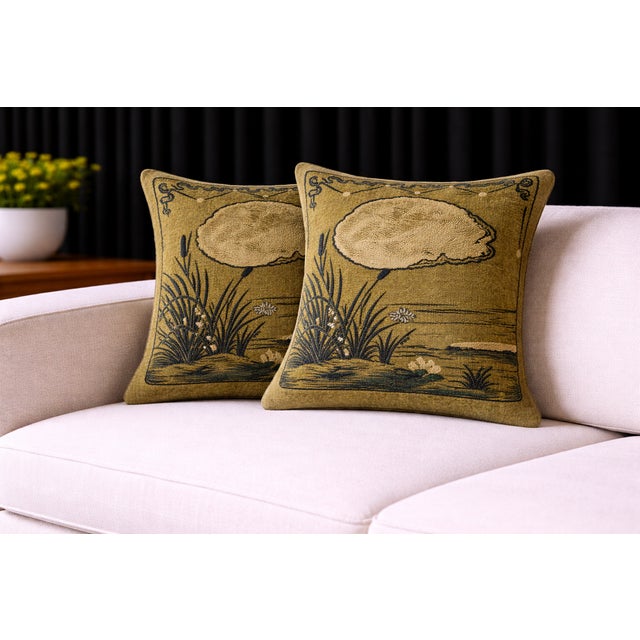 " Luxury Arts &amp; Crafts Sofa Cushions – 1920s DesignElegant 1920s-inspired Arts and Crafts cushions crafted from...