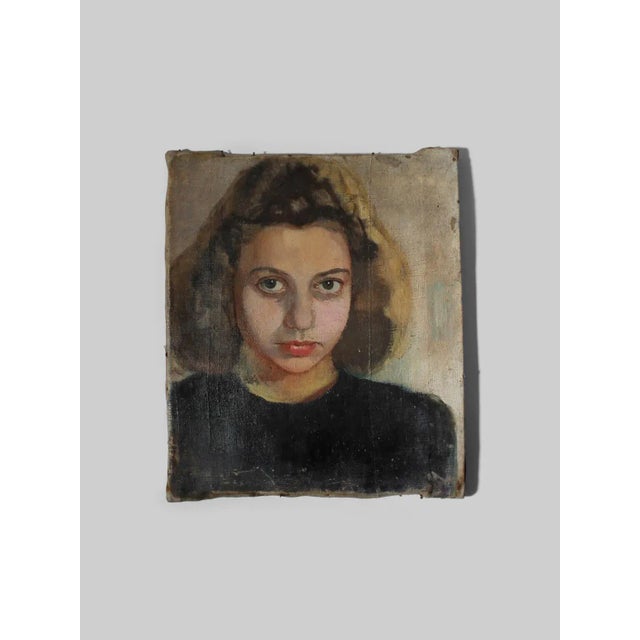 A Portrait of a Young Woman, Oil on Canvas, Early 20th Century For Sale - Image 7 of 7