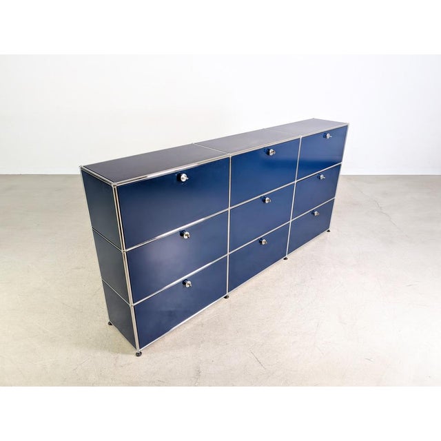 Blue Steel Sideboard by Fritz Haller for USM Haller For Sale - Image 5 of 12