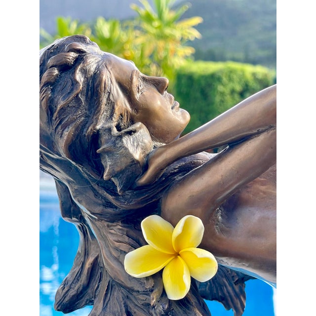 Large Bronze Mermaid Sculpture Nautical Art Statue For Sale - Image 9 of 12