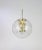 Doria ceiling light with large volcanic murano crystal glass dome on golden aluminum base. Between the four bulbs are...