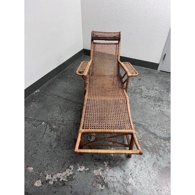 Antique Chinese Bamboo Reclining Chair, 1920's For Sale - Image 12 of 12