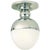 Thomas O'Brien for Visual Comfort Signature Clark Flush Mount in Polished Nickel with White Glass For Sale