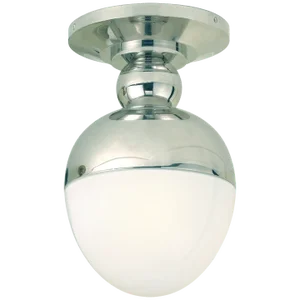 Thomas O'Brien for Visual Comfort Signature Clark Flush Mount in Polished Nickel with White Glass