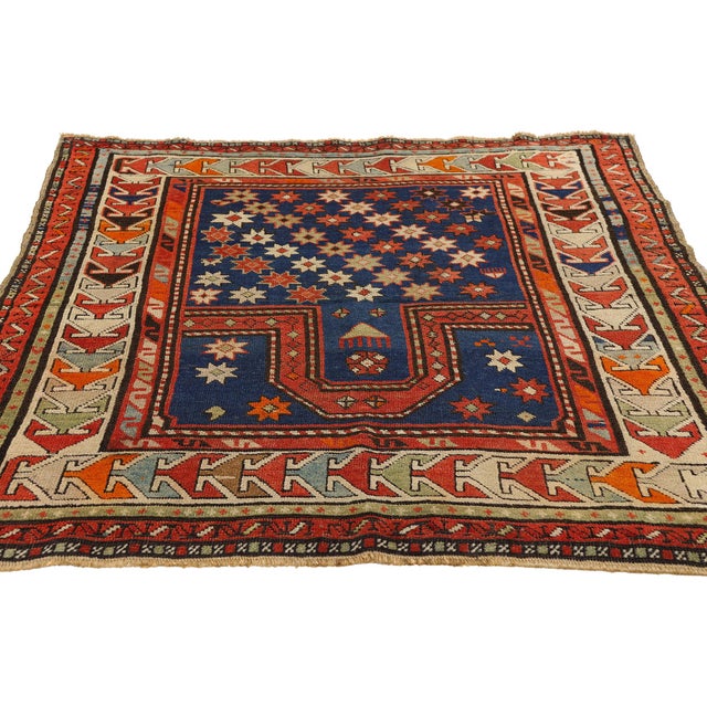 Tribal Late 19th Century Caucasian Kazak Prayer Rug, 03'04 X 03'10 For Sale - Image 3 of 10