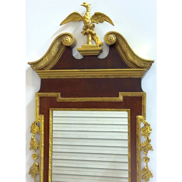 Brown Monumental Philadelphia Federal Period Gilt & Mahogany Eagle Mirror For Sale - Image 8 of 12