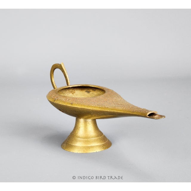 Antique Brass Genie Oil Lamp Incense Burner For Sale - Image 4 of 7