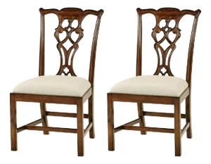 Chippendale Style Carved Mahogany Dining Chairs- Set of 2