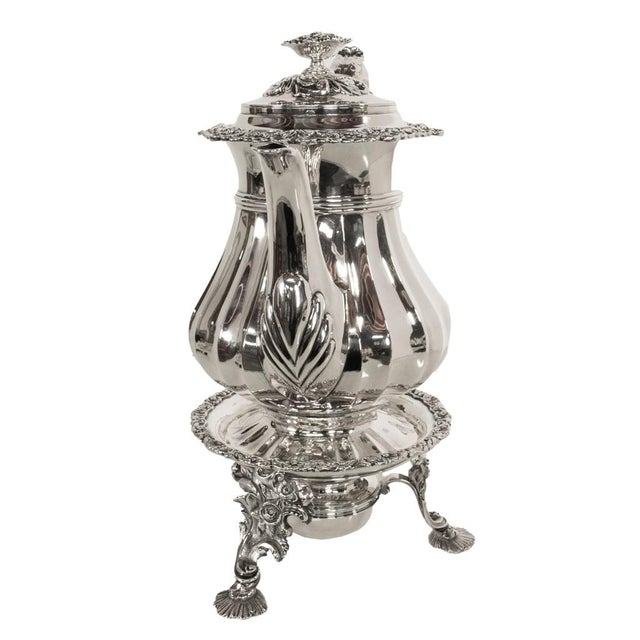 Metal Antique Georgian Sterling Silver Coffee Pot Stand Joseph Angell Eley London 1824 For Sale - Image 7 of 18