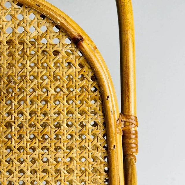 Vintage Bamboo and Vienna Straw Magazine Rack, 1960s For Sale - Image 4 of 11