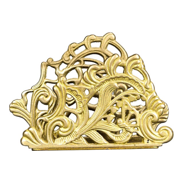 Mid 20th Century Art Nouveau Brass Napkin Holder or Letter Mail Holder For Sale