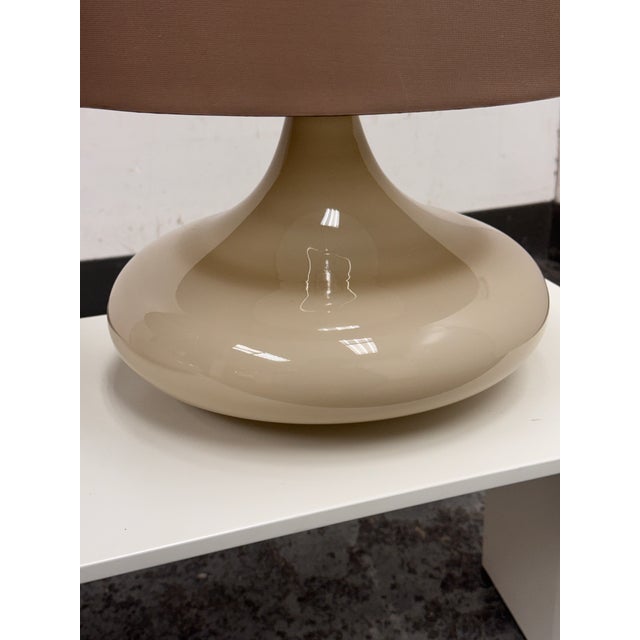 Crate & Barrel Mid Century Glass Table Lamps, Pair For Sale - Image 9 of 12