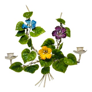 Vintage Italian Tole Wall Sconce For Sale