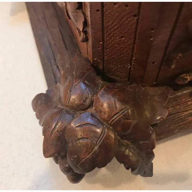Wood Late 19th Century Antique Black Forest Hinged Box For Sale - Image 7 of 11