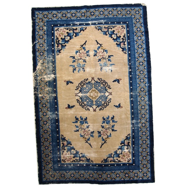 1880s Handmade Antique Peking Chinese Rug For Sale - Image 9 of 9