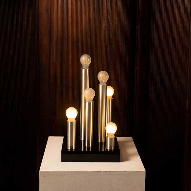 Black Vintage Italian Space Age Table Lamp, 1970s For Sale - Image 8 of 11